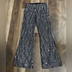 12th Tribe Black and Silver Sequin Pants